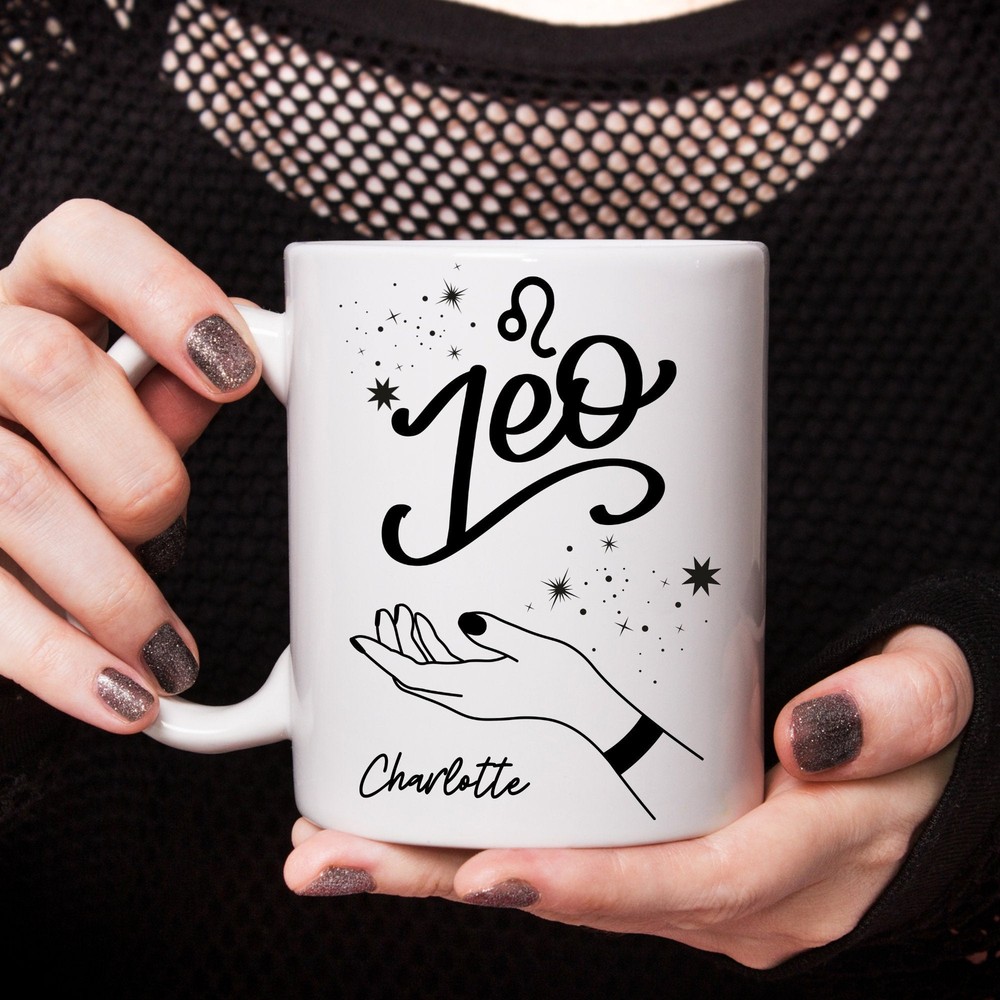 Personalised Leo Zodiac Mug Custom Astrology Gift For Her Birthday