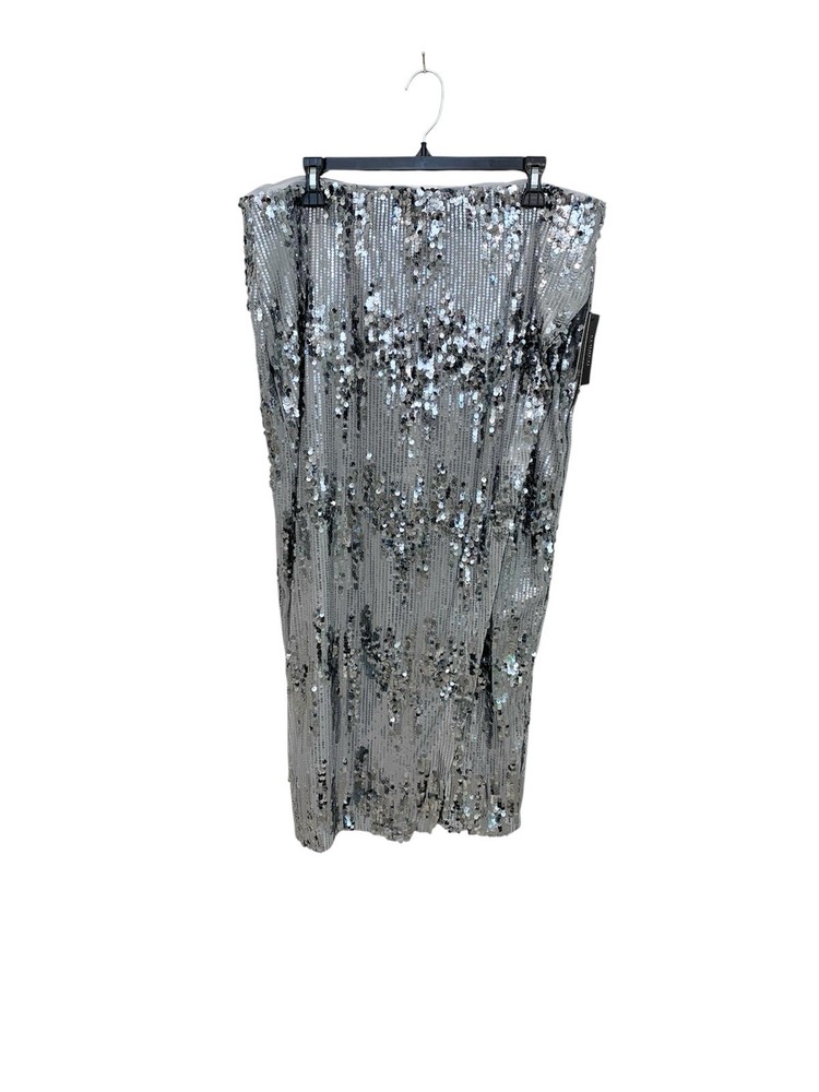Eloquii Skirt Silver Sequins 18 NWT