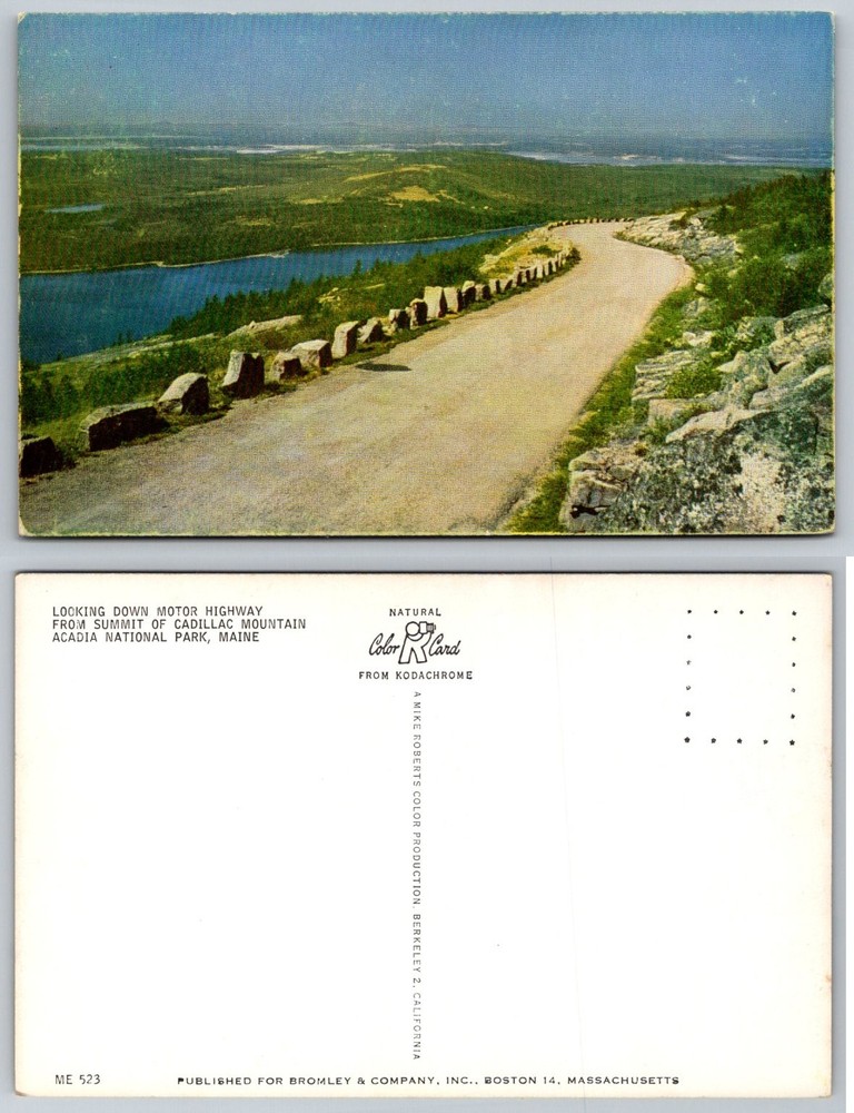 Acadia National Park ME Cadillac Mountain Motor Highway Chrome Postcard-image