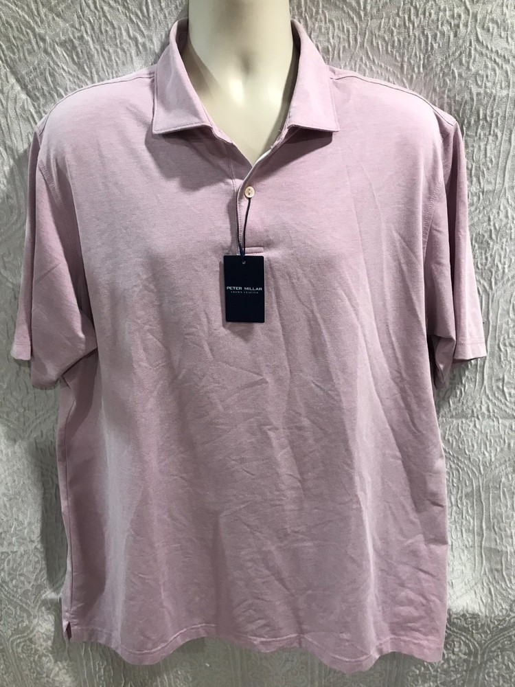 Peter Millar Crown Crafted Men's Size XXL Purple Performance Mesh Golf Polo NWT