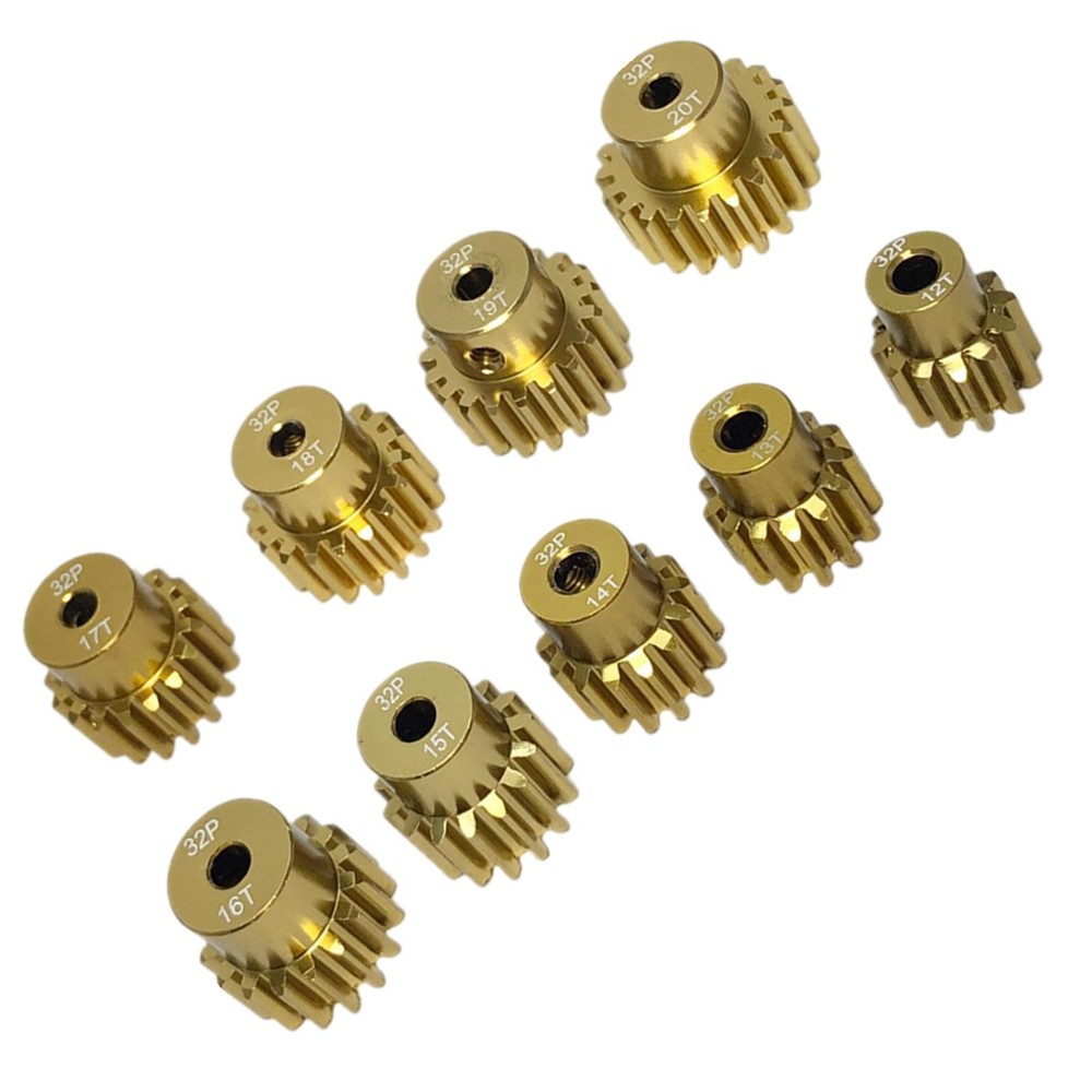 0.8M 32P 3.175mm Shaft Pinion Gears Metal Pinion Motor Gear Set for 1/10 RC Car