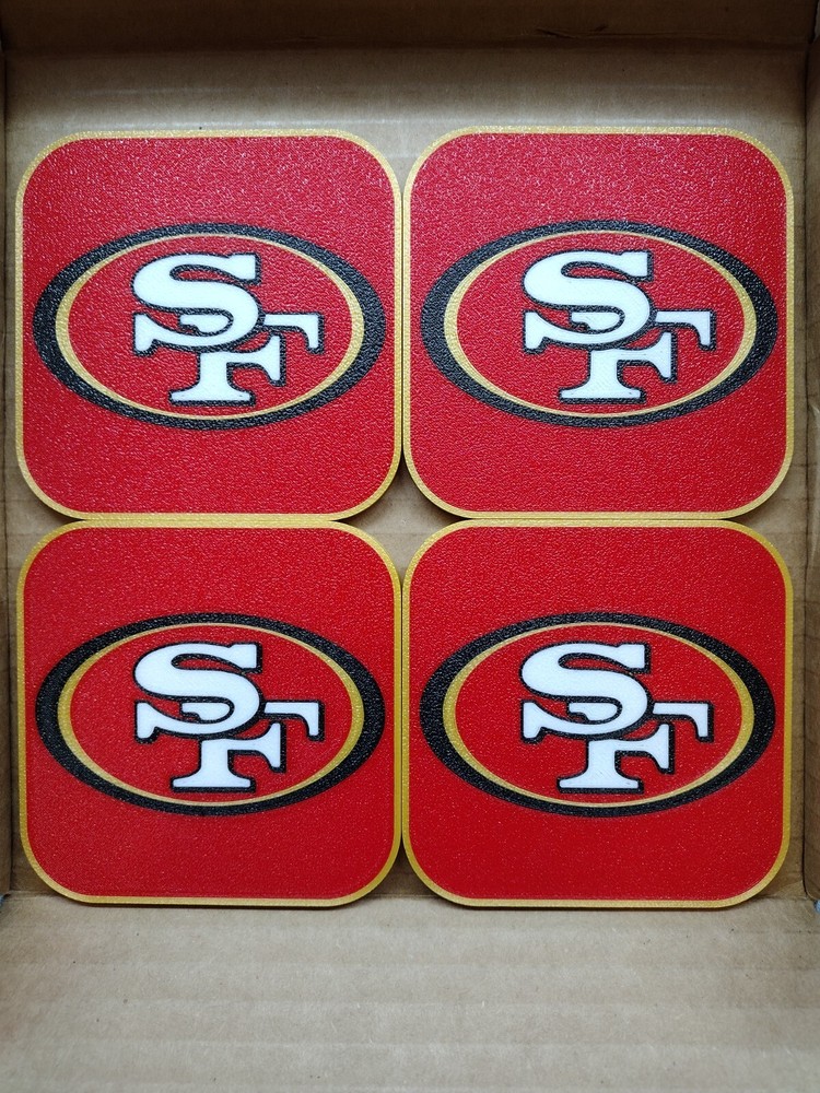 SAN FRANCISCO 49ERS NFL DRINK COASTERS FOOTBALL 3.5