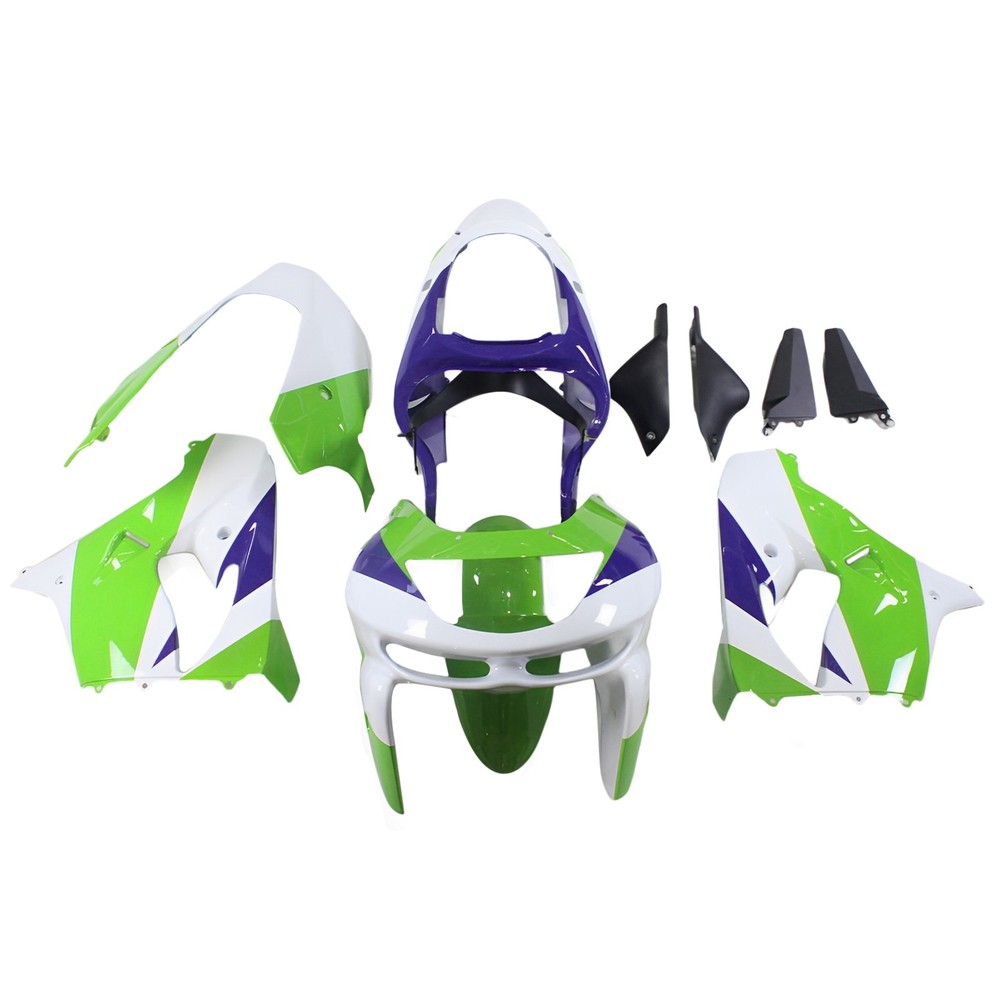 Green White Fairing Kit for 1998 1999 Kawasaki Ninja ZX9R ABS Injection Bodywork