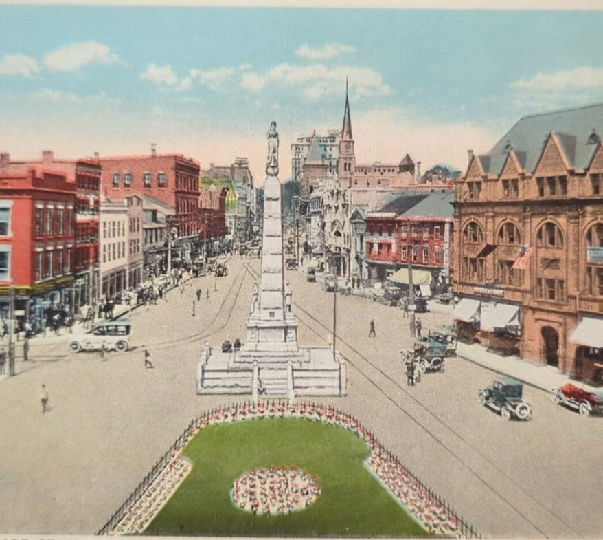 Monument Square State Street New London CT Connecticut Vintage Postcard
