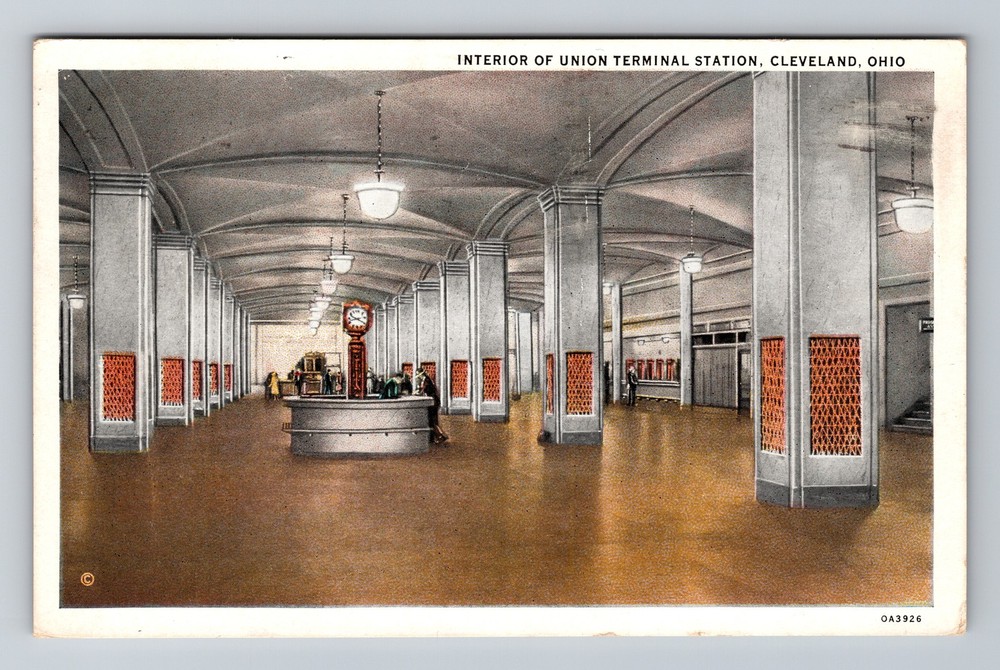Cleveland, OH-Ohio, Union Terminal Interior Vintage c1931 Postcard