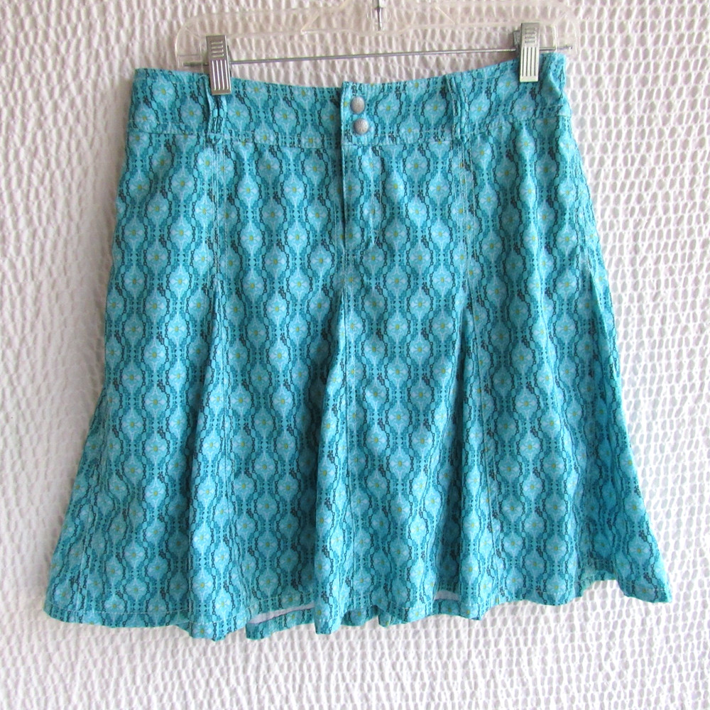 Athleta Womens Wherever Flare Skort Athletic Comfort Teal Geometric US 6