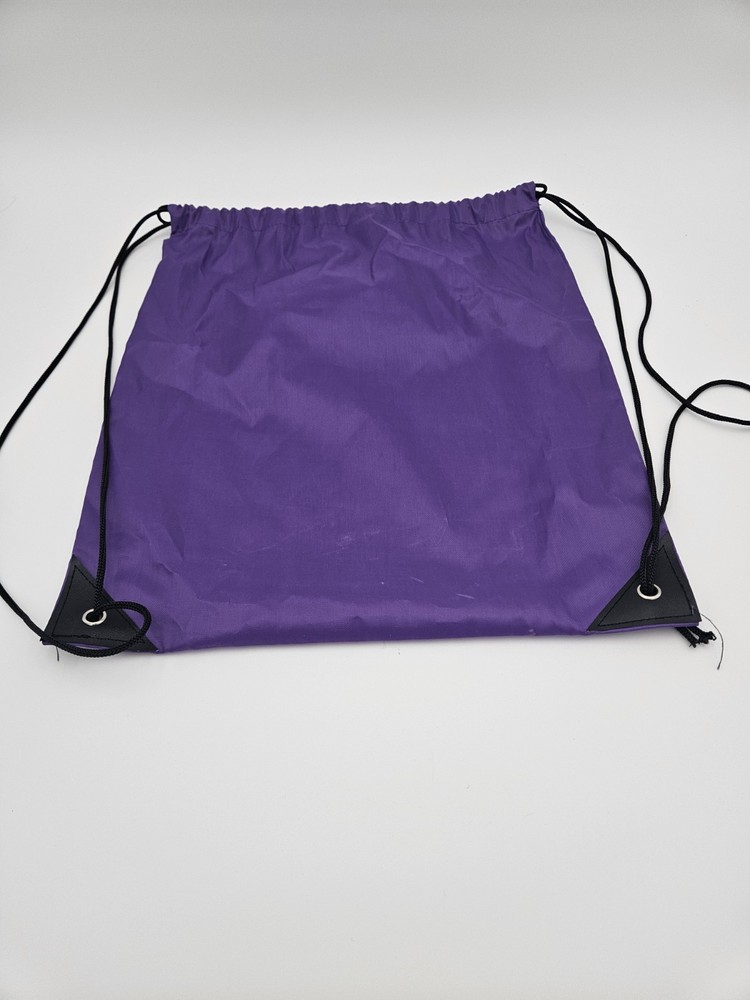 Purple Drawstring Backpack, 15 By 13.5 Inches