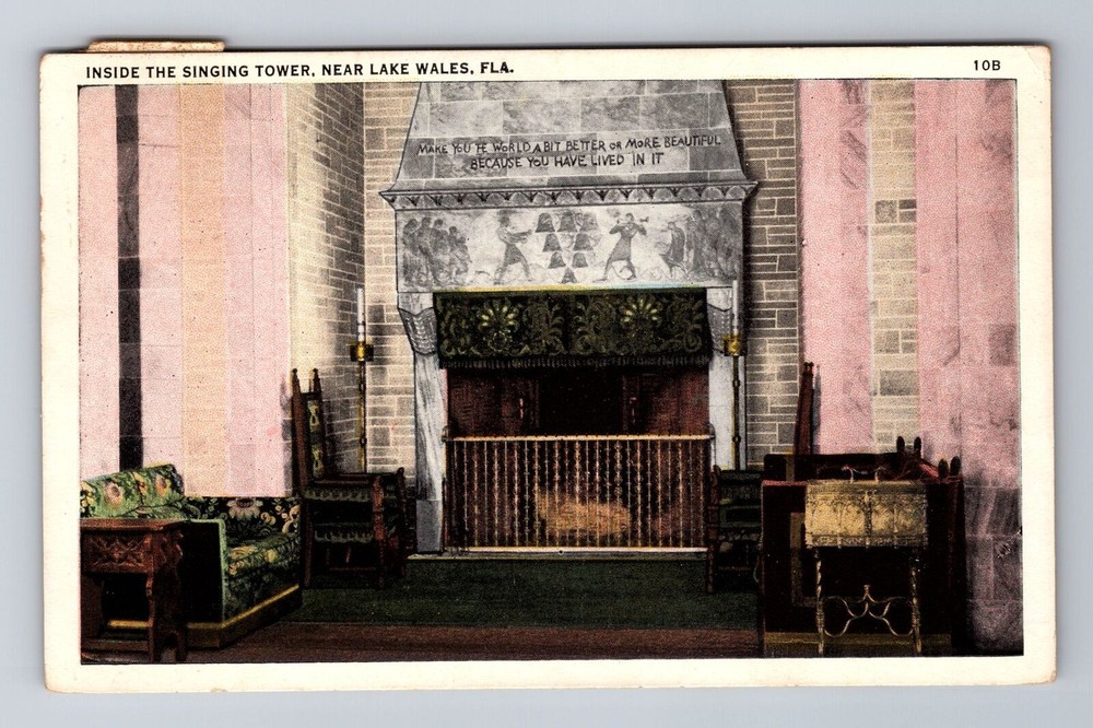 Lake Wales FL-Florida, Singing Tower, Antique Vintage Souvenir Postcard