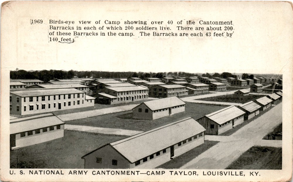 Camp Taylor, Louisville, KY, U.S. National Army Cantonment, Barracks, Postcard
