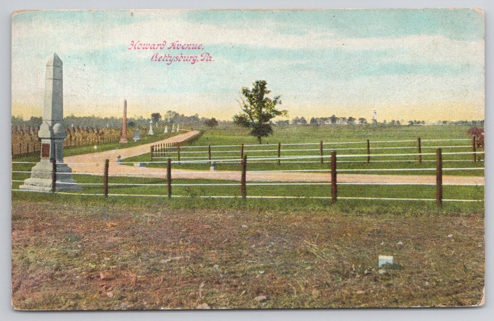1911 Howard Avenue Gettysburg PA Civil War Battlefield Postcard Posted