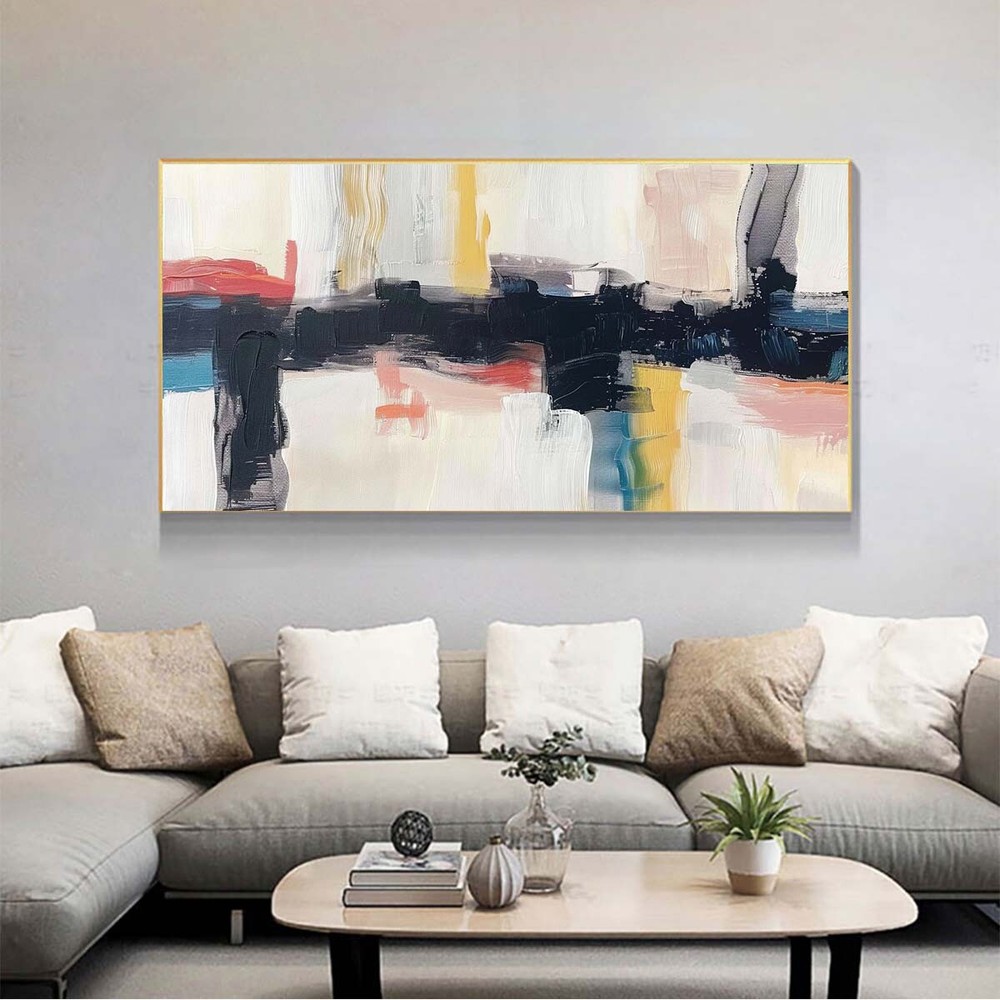 Original Home Decor Graffiti Abstract Hand painted Oil Painting On Canvas#026-image