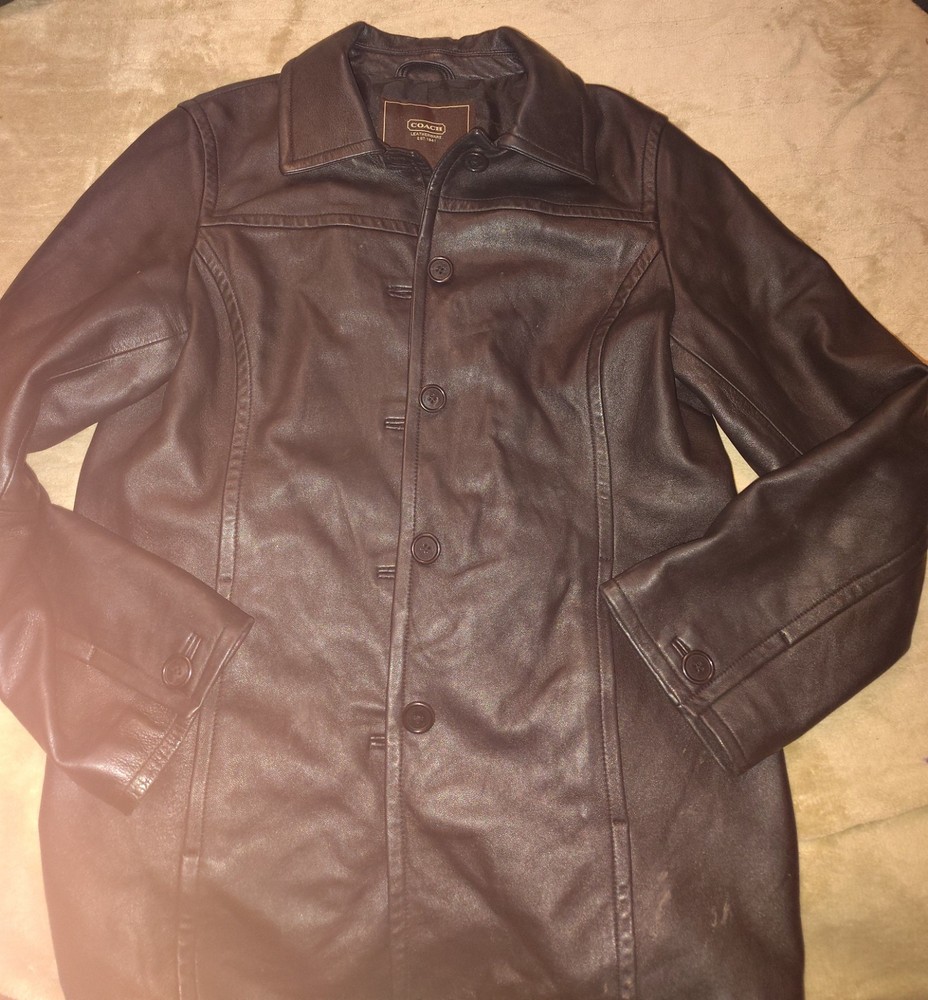 COACH LEATHER Jacket Size Large Womens