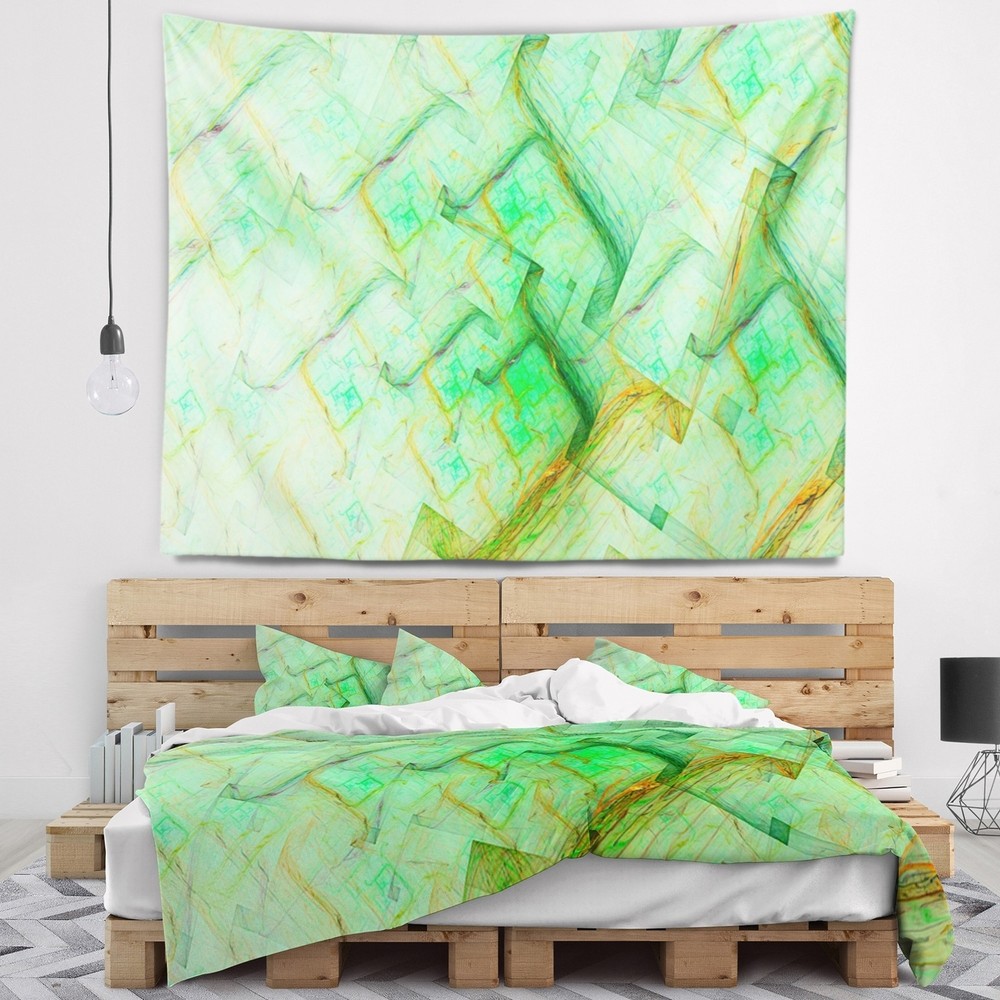 Designart 'Light Green Electric Lightning' Abstract Wall  Small