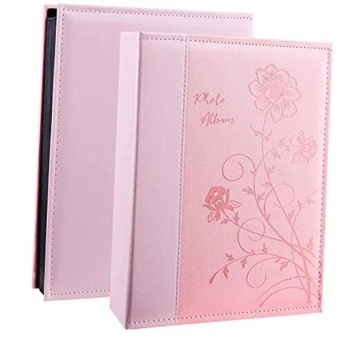 Photo Album 4x6 300 Photos, Extra Large Capacity Leather 300 Pockets Pink