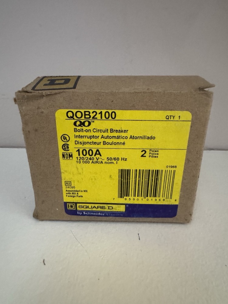 Square D Schneider Electric QOB2100 2 Pole 100 Amp Circuit Breaker