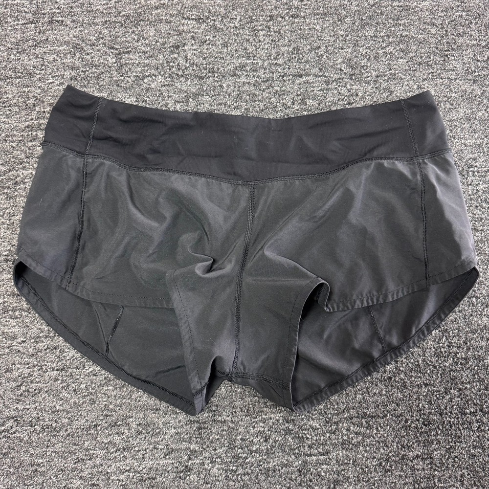 Lululemon Stretch Athletic Gym Running Shorts Womens Sz 32 Waist Black