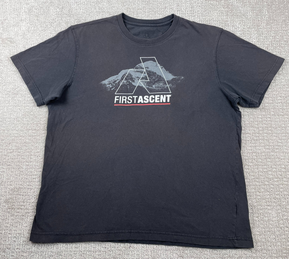 Eddie Bauer First Ascent T Shirt Mens XL Black Short Sleeve Mountain Hiking Logo
