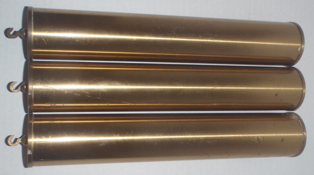 GRANDFATHER CLOCK WEIGHTS SET OF 3 Shells w/INSERTS Brass Howard Miller Ridgeway