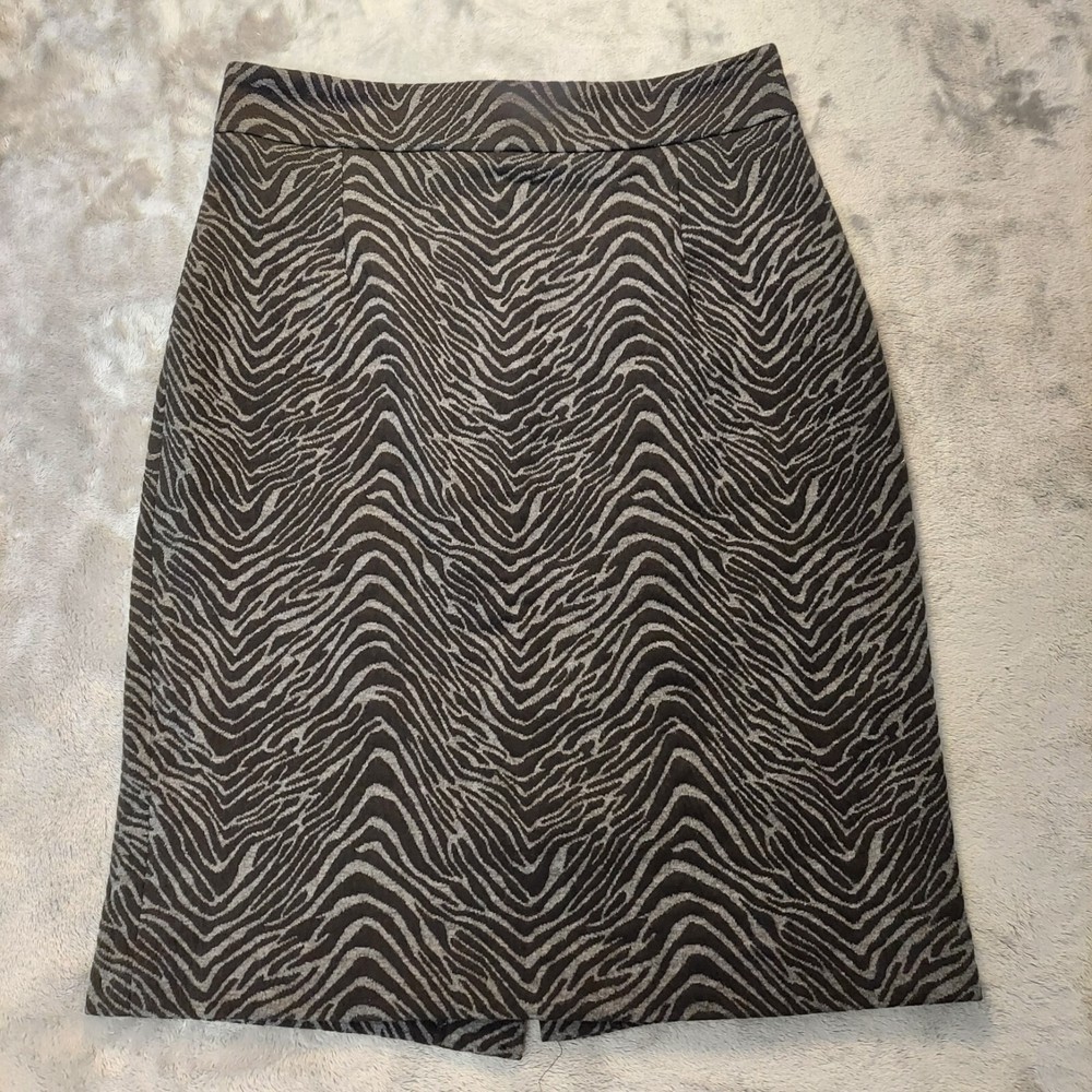 Calvin Klein Women's Pencil Skirt Zebra Print Grey/Black Size 6