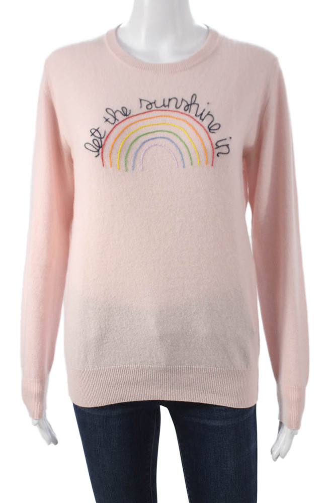 Lingua Franca Women Pink Cashmere Pullover Sweater Crew Neck Long Sleeve Size SFree Shipping in US $100+ Orders | $6.95 Orders Below