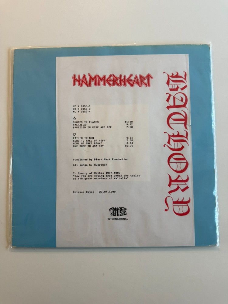 Bathory Hammerheart TEST PRESSING ORIGINAL Black Metal Venom Mayhem Darkthrone
