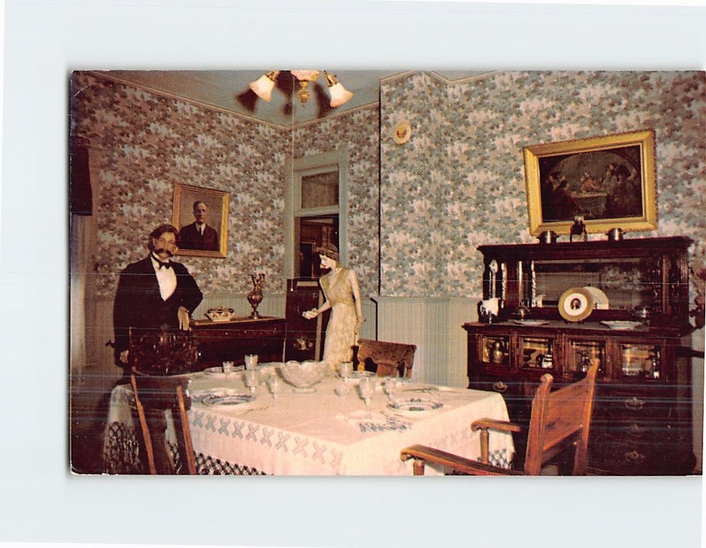 Postcard Victorian Dining Room Cripple Creek District Museum Colorado USA