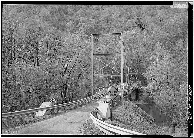 Photo:Corbin Bridge Huntingdon PA 1930s One Lane Road to Raystown Dam