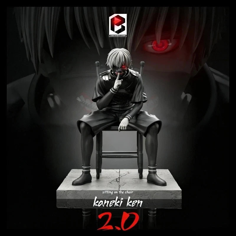 20cm Ken Kaneki Sitting GK Figure Double Head & Arms Statue
