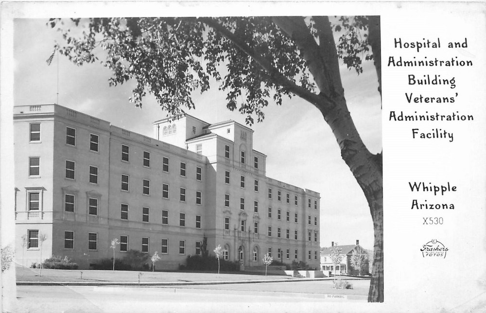 1940s Whipple Arizona Hospital Administration Bldg Veterans Postcard 25-9892