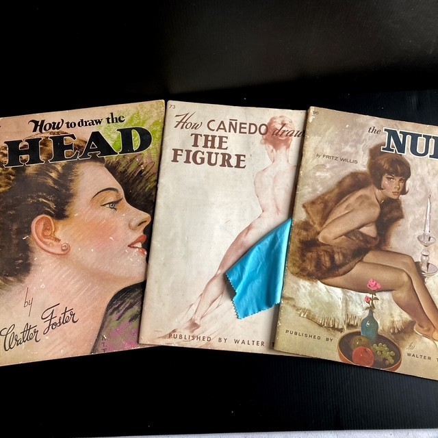 Walter Foster Booklet Bundle Mid Century Drawing Studies Portrait Figure Nude