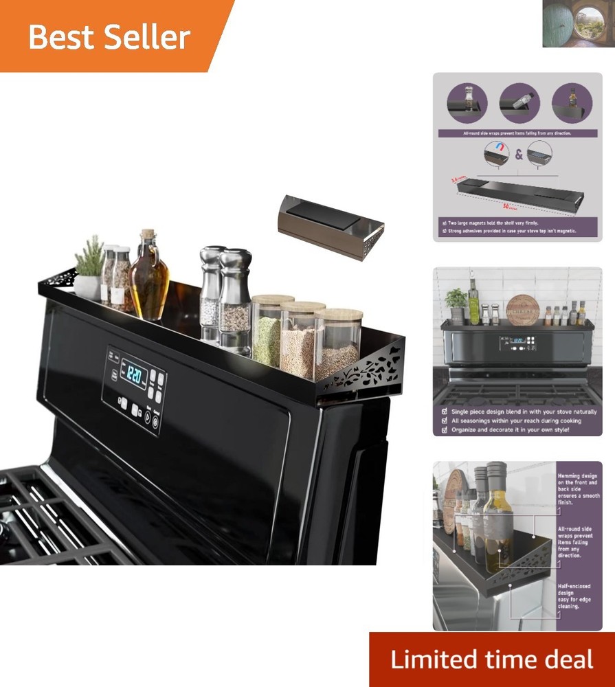 30-Inch Flat Magnetic Spice Rack for Rust-Resistant Kitchen Storage