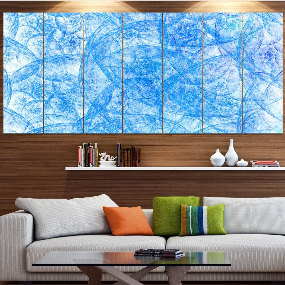 Designart Blue Fractal Dramatic Clouds Abstract Oversized Wall Art