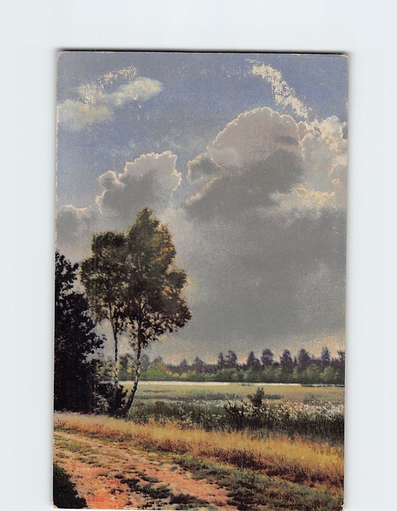 Postcard Trail Clouds Nature Field Landscape Scenery