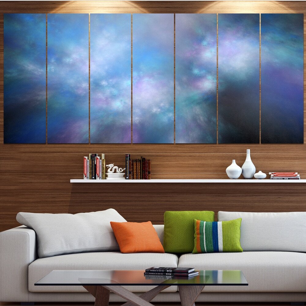 Designart Perfect Light Blue Starry Sky Abstract Oversized Wall Art