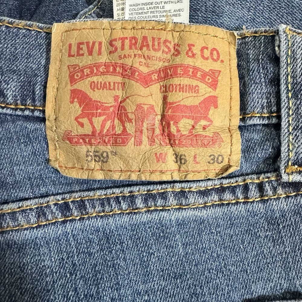 LEVI'S 559 blue pure cotton Relaxed Straight Jeans 36x30