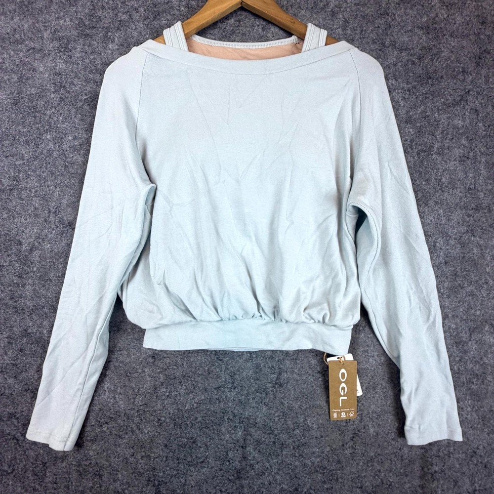 OGL Move Eco Mousse LiteWarm Multi Wear Layering Brami Top Womens Small Blue