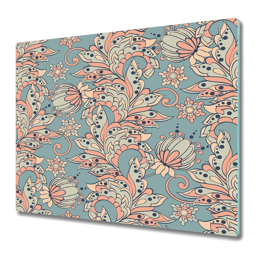 Glass Worktop Saver Kitchen Floral fairytale Colourful vibrant Art 60x52