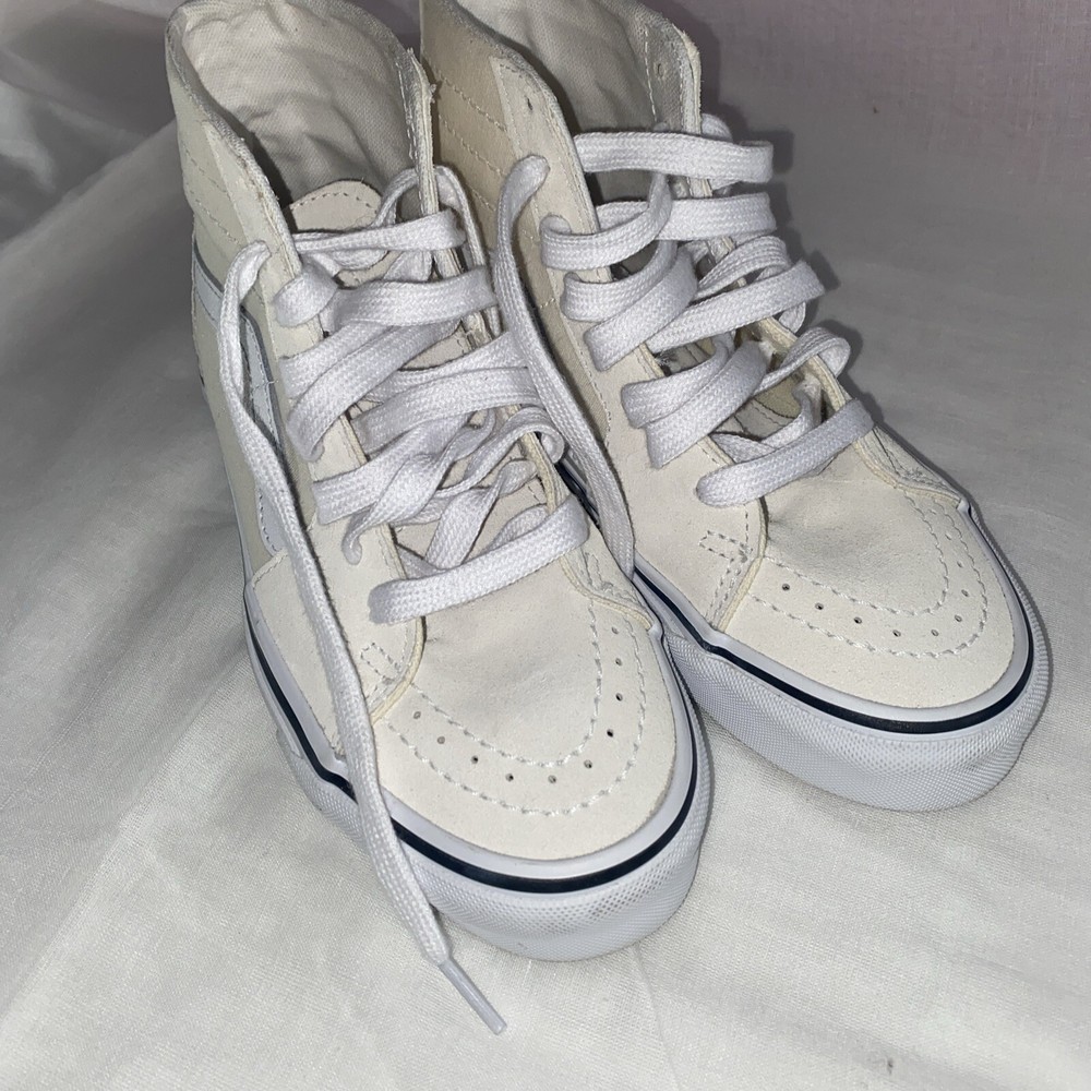 Vans SK8 HI Womens Size Women’s 6.5 All White Canvas High Top Skateboard Shoes