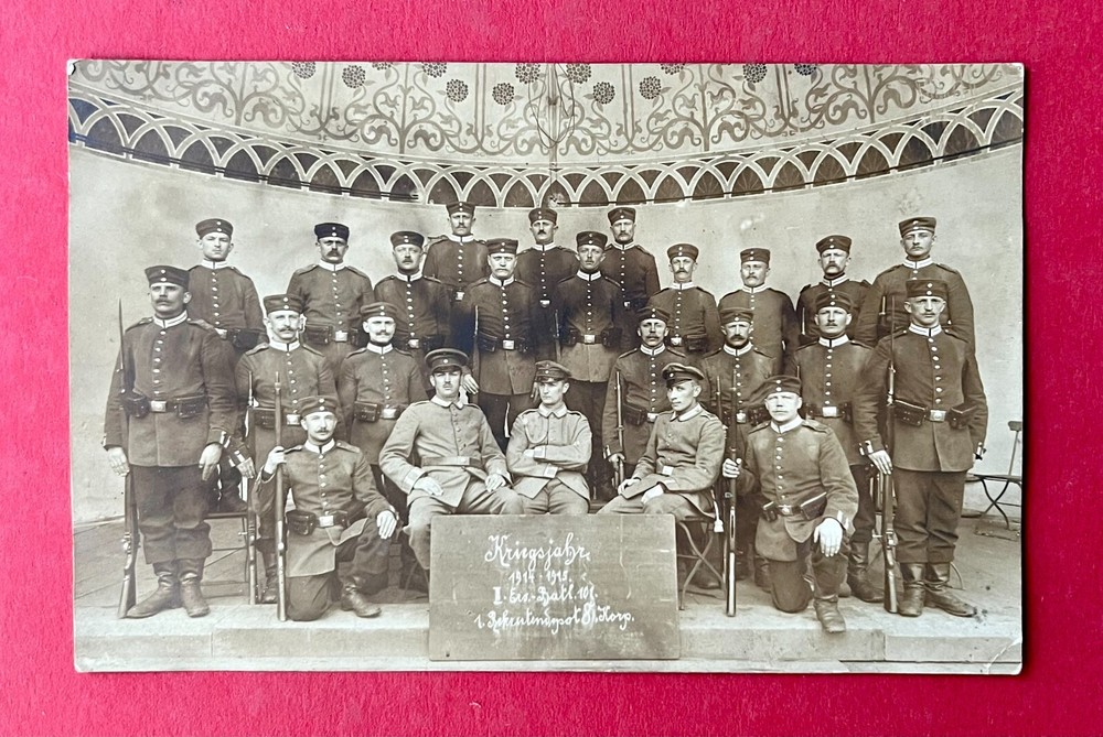 Military Photo Postcard Dresden 1915 Soldiers Group Picture I. Replacement. Batl. 101  ( 136110