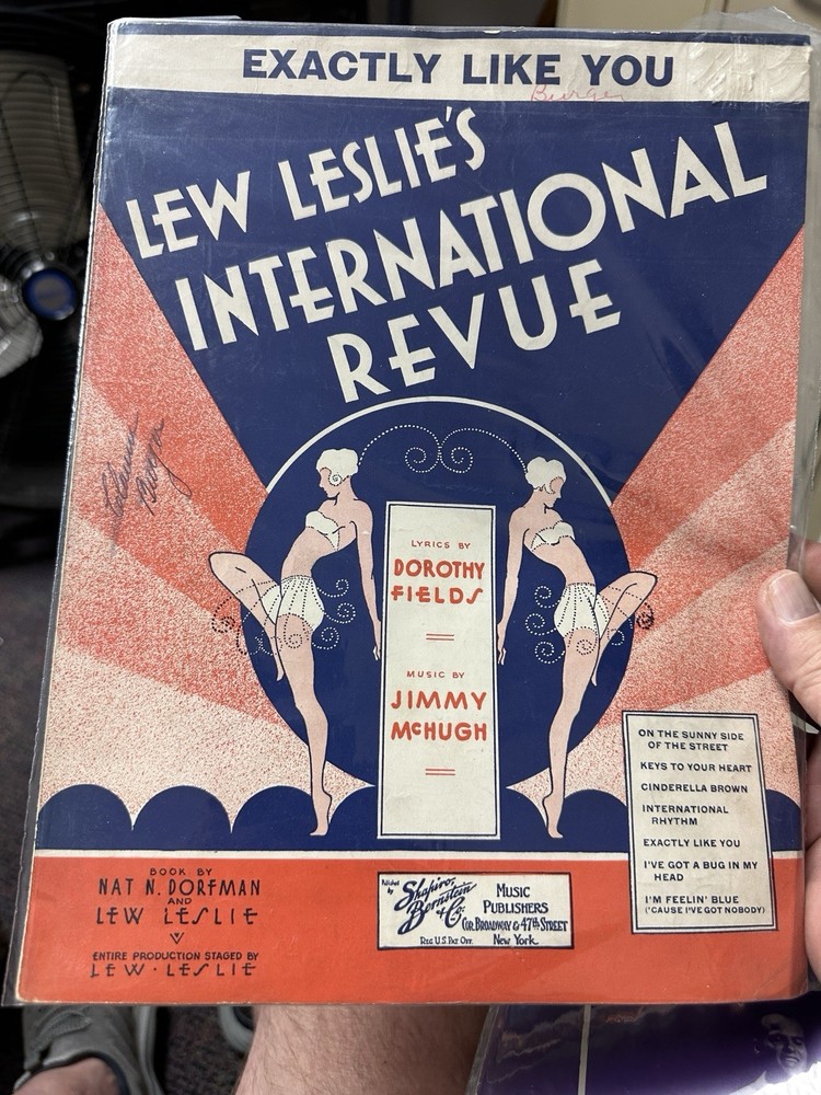 M 9x12 Art Deco Stage Musical Sheet Music for International Revue Exactly Like You