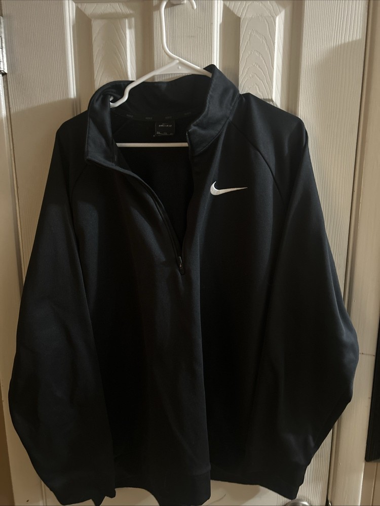 Mens Nike Quarter Zip Black Dri-Fit Size Mens XXL Used In Excellent Condition