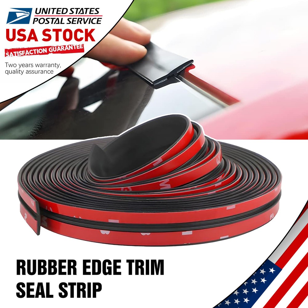 2 X 3M T-Shape Rubber Car Door Sealing Strip Hood Edge Weatherstrip Soundproof