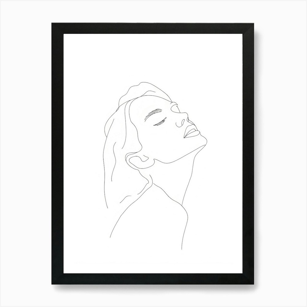 Line Drawing Of A Woman Art Print Framed Wall Art Poster Canvas Print Picture