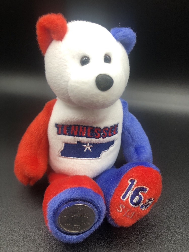 2002 TENNESSEE State Quarter Coin Bear, TN 16th State, Plush 8
