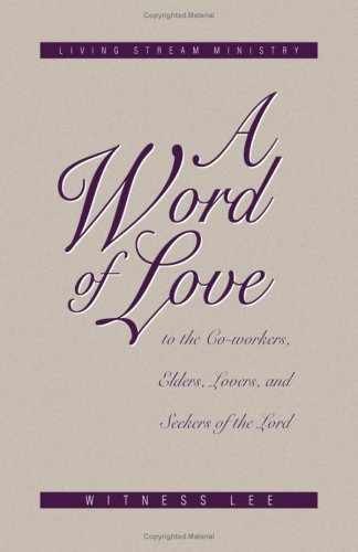 A Word of Love - Paperback, by Witness Lee - Very Good