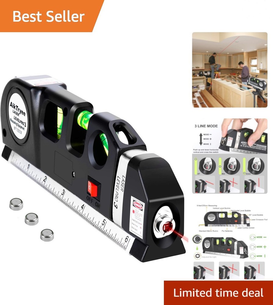 User-Friendly Laser Level with Built-In Measuring Tape - Accurate and Reliable