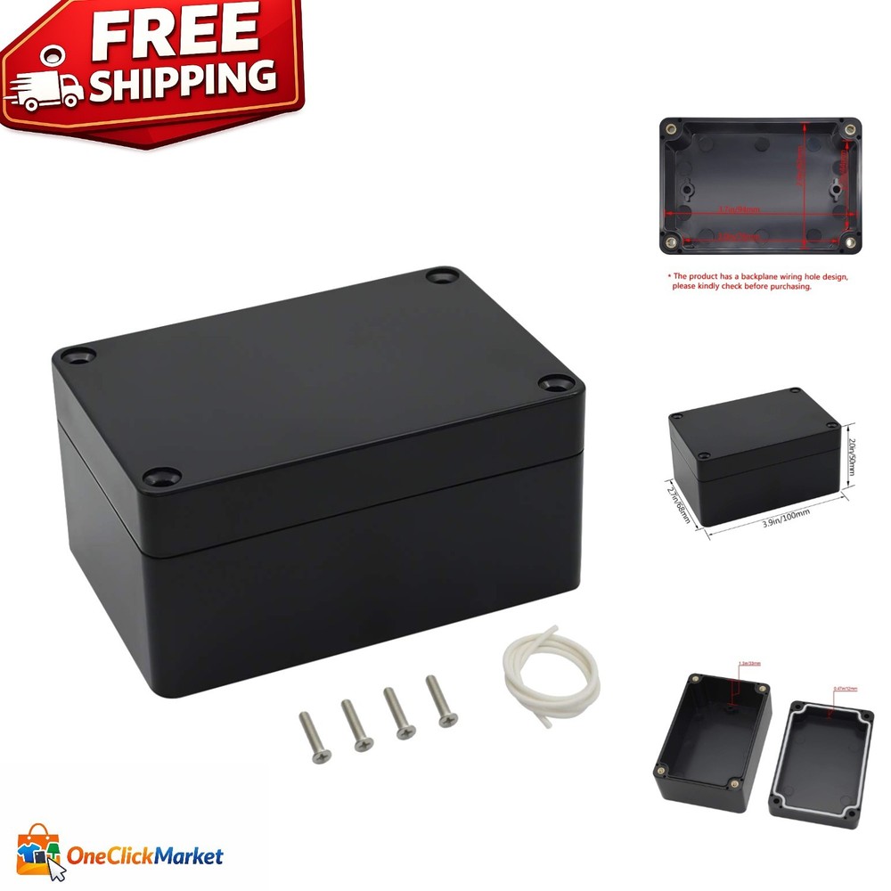 Waterproof ABS Electrical Box with Rubber Grommet - 3.93x2.68 in for DIY Use-image