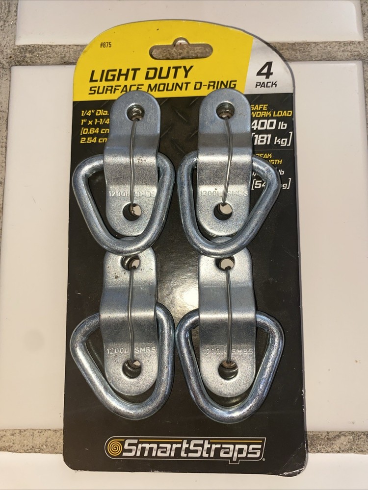 Smart Straps Light Duty Surface Mount D-Ring 4 Pack