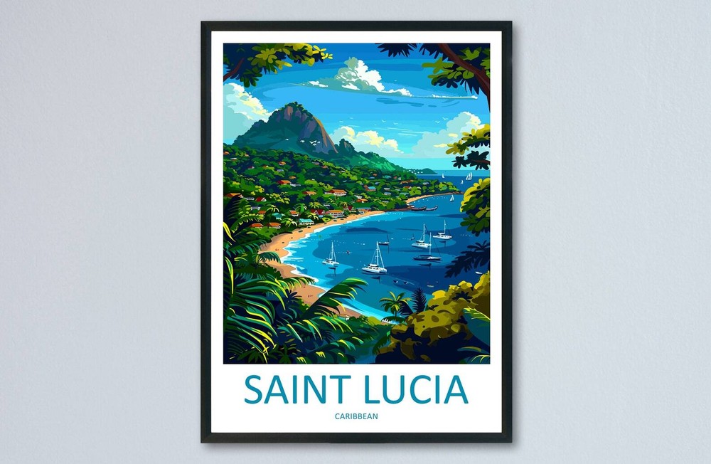Saint Lucia Travel Print Wall Art Saint Lucia Wall Hanging Home Dcor Saint