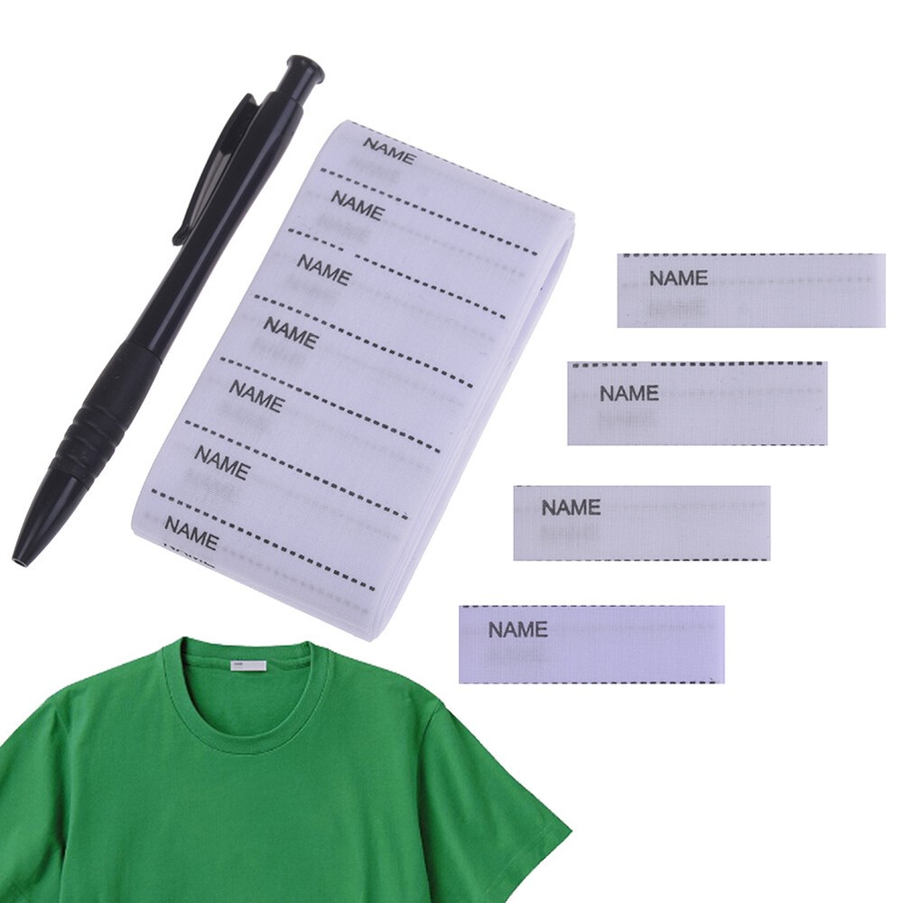 White washable iron on name labels garment fabric tags marker set for clo*a5